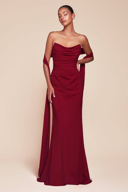 Ladivine 7433 Dress Versatile Tie Chiffon Strapless Bridesmaid Dress by DiscountDressShop