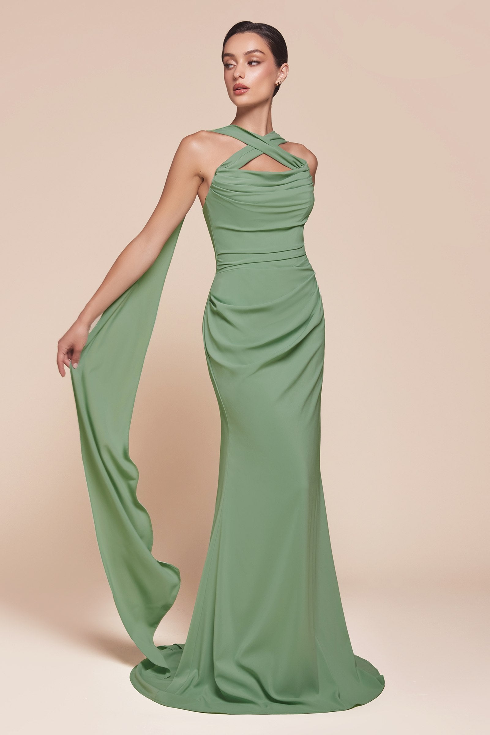 Ladivine 7433 Dress Versatile Tie Chiffon Strapless Dress by DiscountDressShop