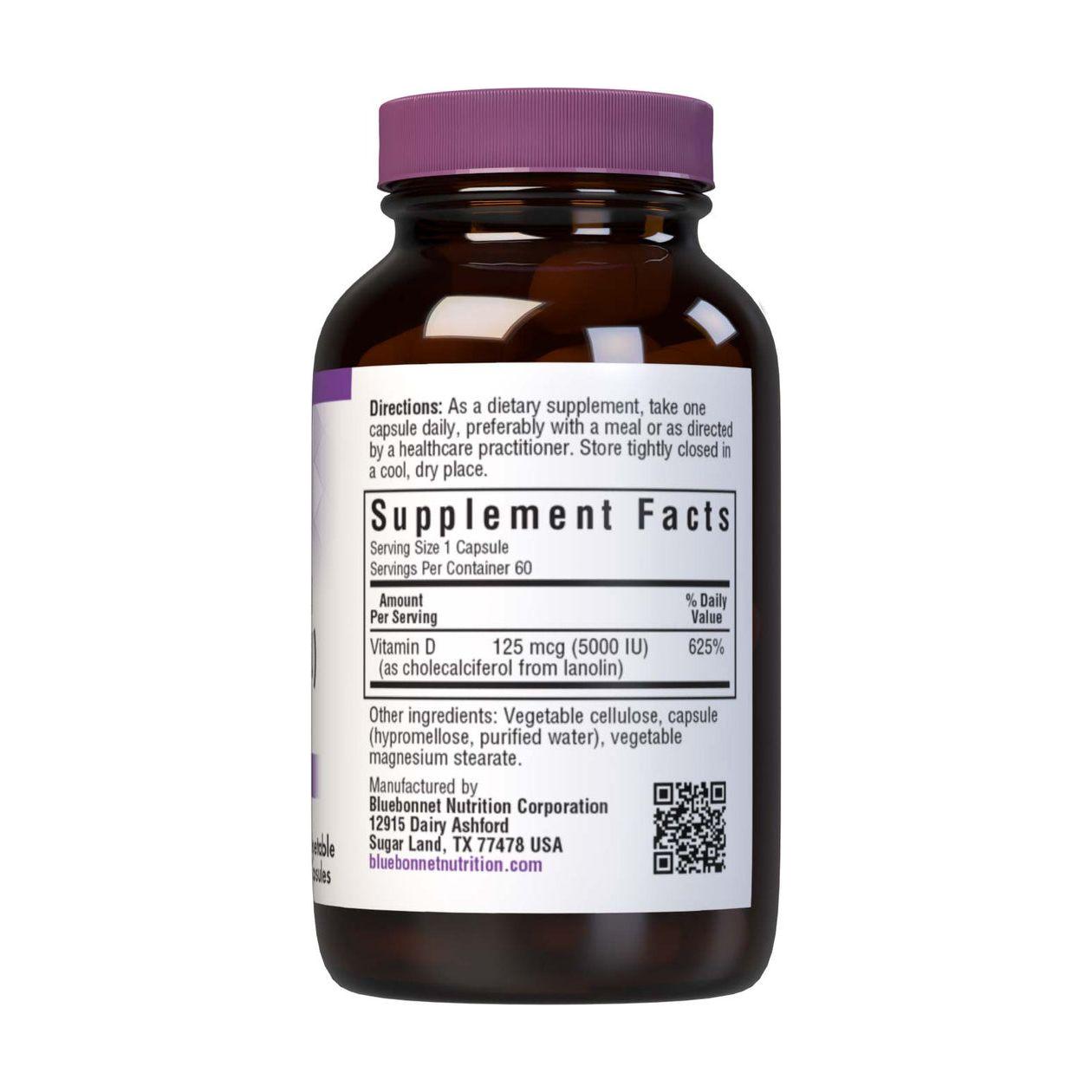 Bluebonnet Vitamin D3 5000 IU, 60 Vegetable Capsules by Pasteur Pharmacy