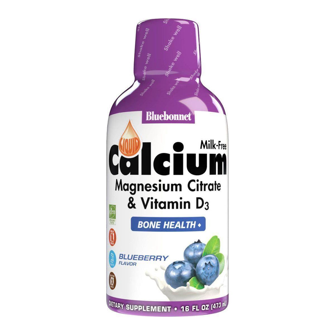 Bluebonnet Kosher Calcium Magnesium Citrate Plus Vitamin D3 Liquid Strawberry Flavor 16 oz by Pasteur Pharmacy