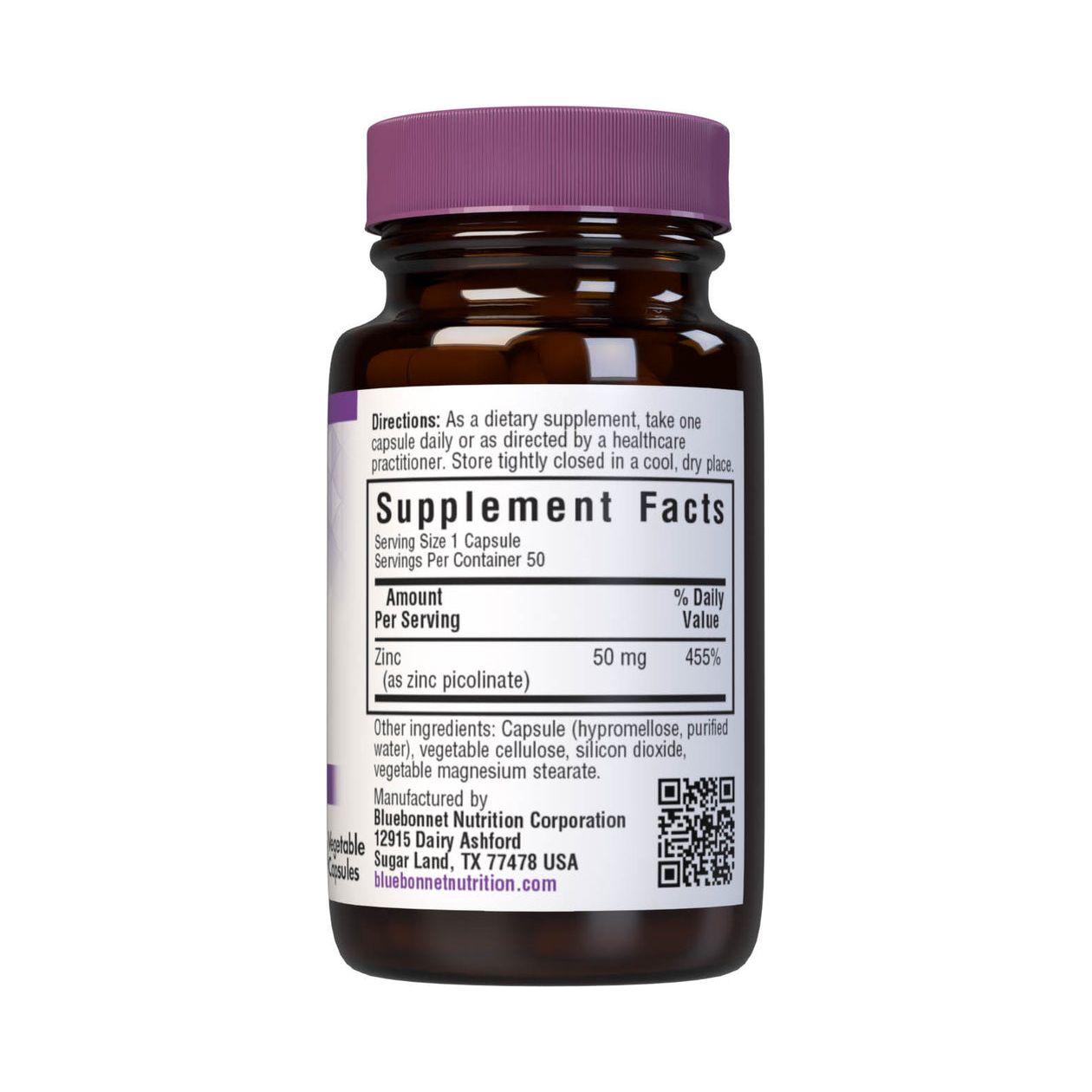 BlueBonnet Zinc Picolinate, 50 mg, 50 Vegetarian Capsules by Pasteur Pharmacy