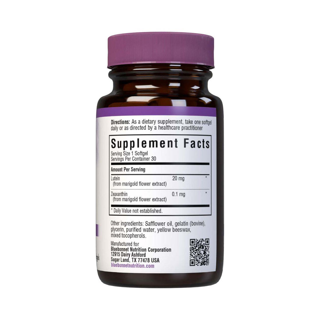 BlueBonnet Lutein Softgels, 20 mg, 30 Count by Pasteur Pharmacy