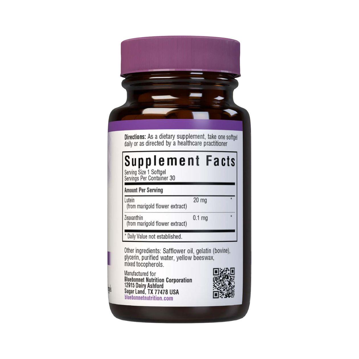 BlueBonnet Lutein Softgels, 20 mg, 30 Count by Pasteur Pharmacy