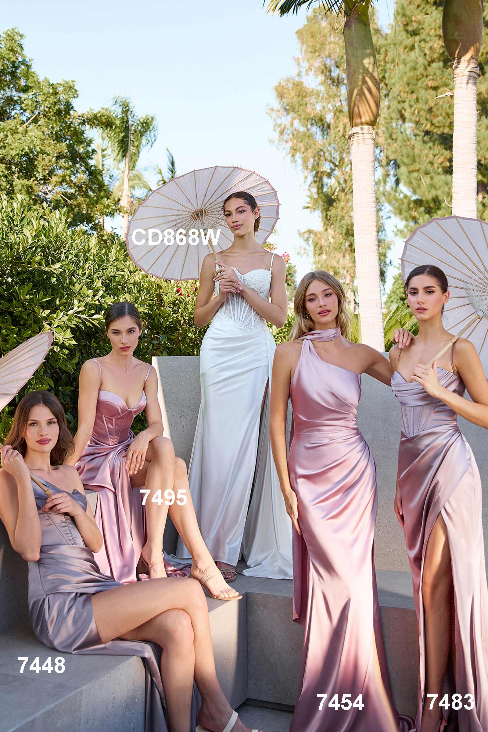 Ladivine 7448 Dress Long One Shoulder Satin Corset Gown by DiscountDressShop