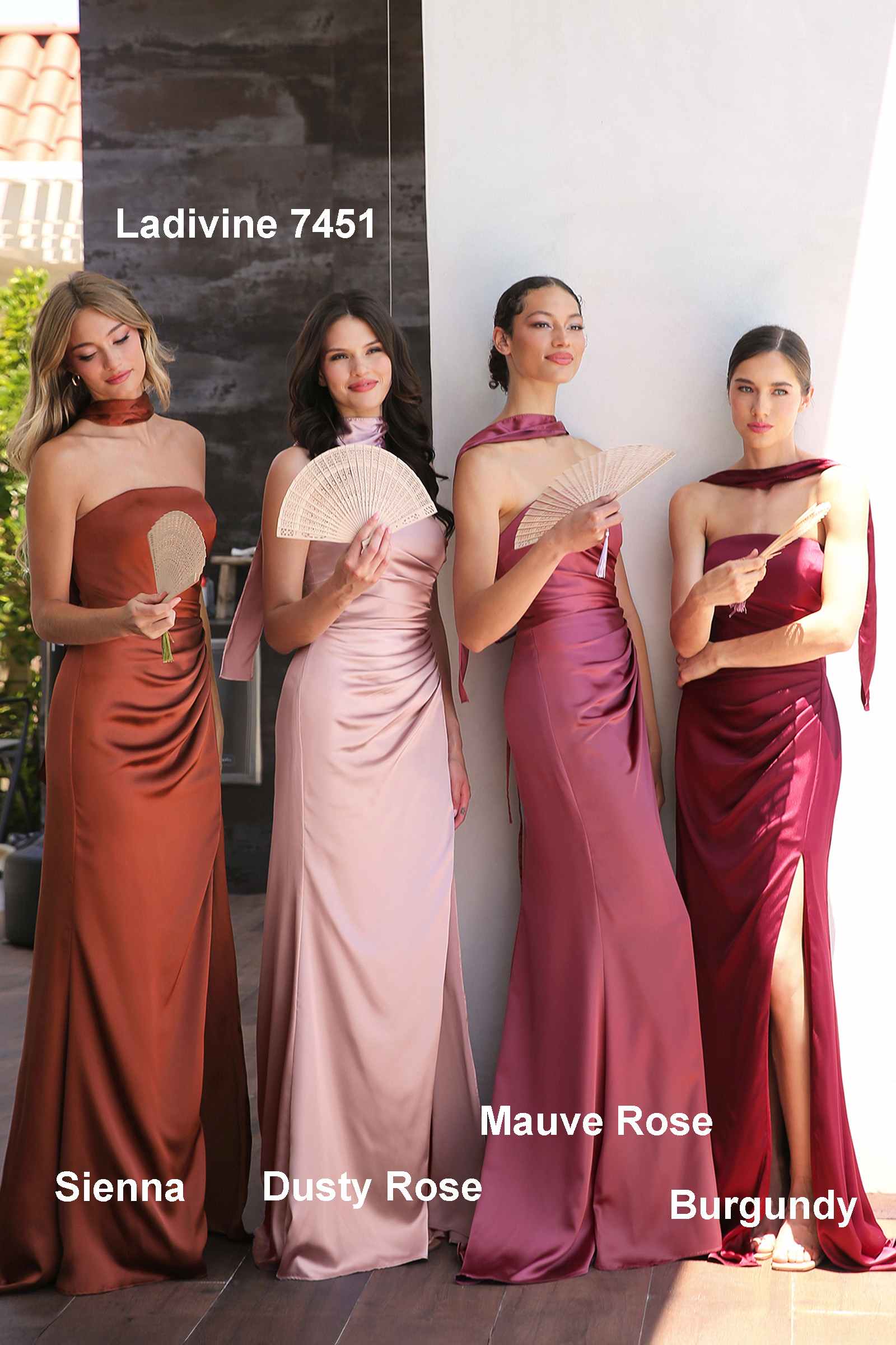 Ladivine 7451 Dress Strapless Satin Gown with Sash by DiscountDressShop