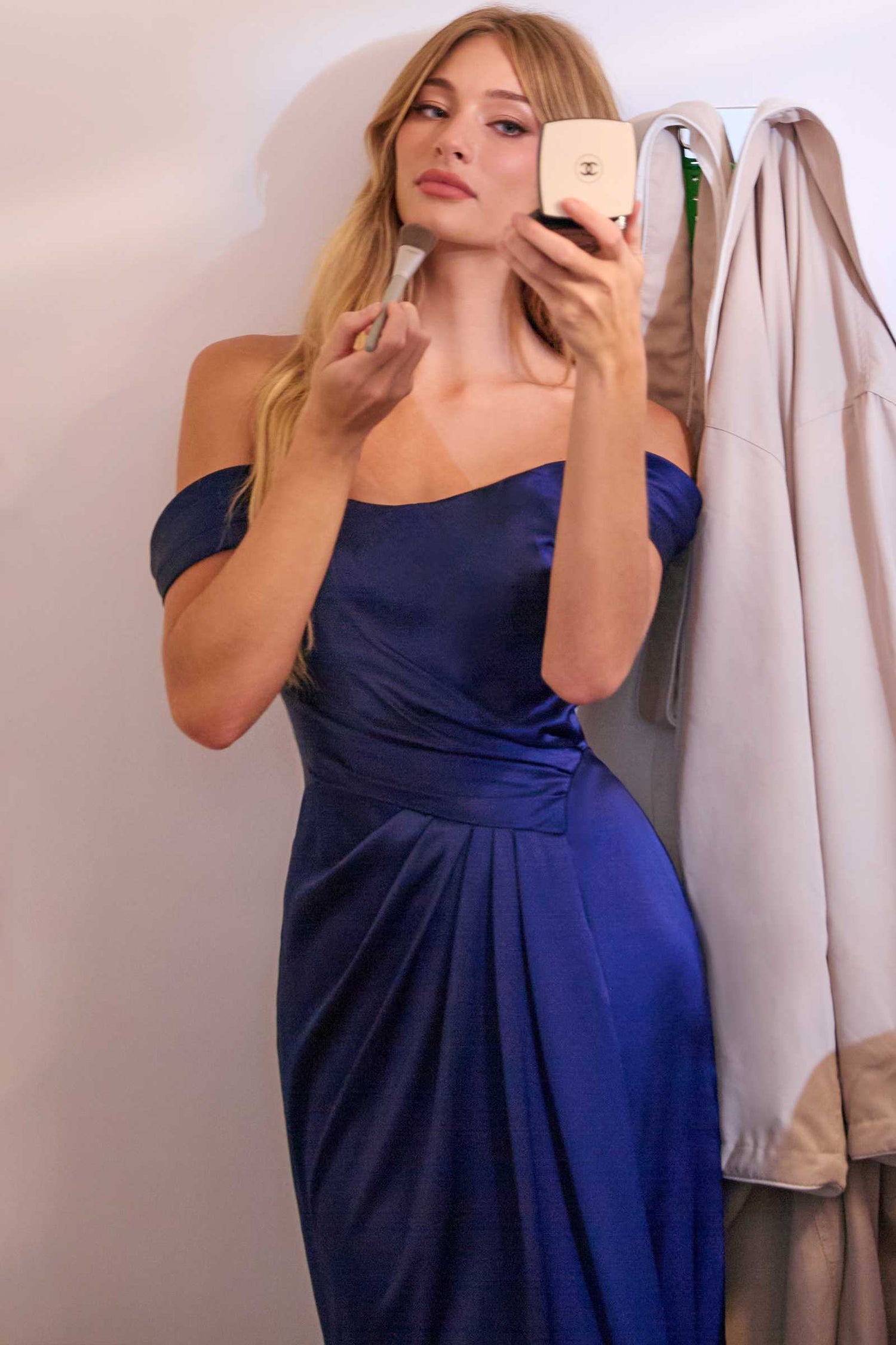 Ladivine 7452 Dress Off the Shoulder Lace Up Corset Satin Gown by DiscountDressShop