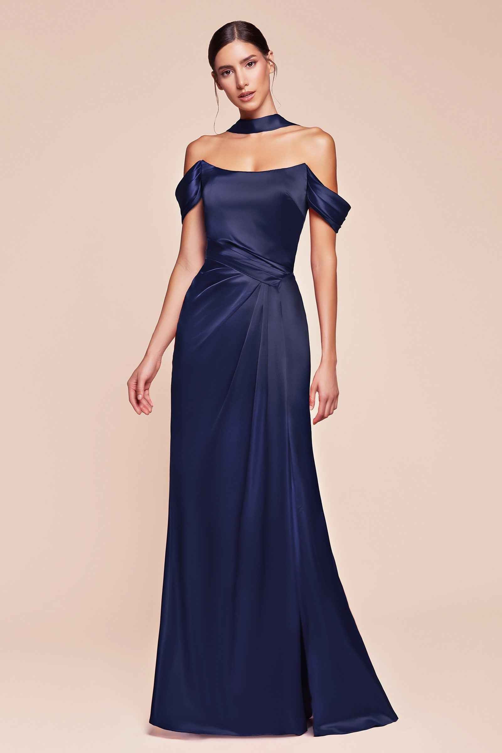 Ladivine 7452 Dress Off the Shoulder Lace Up Corset Satin Gown by DiscountDressShop
