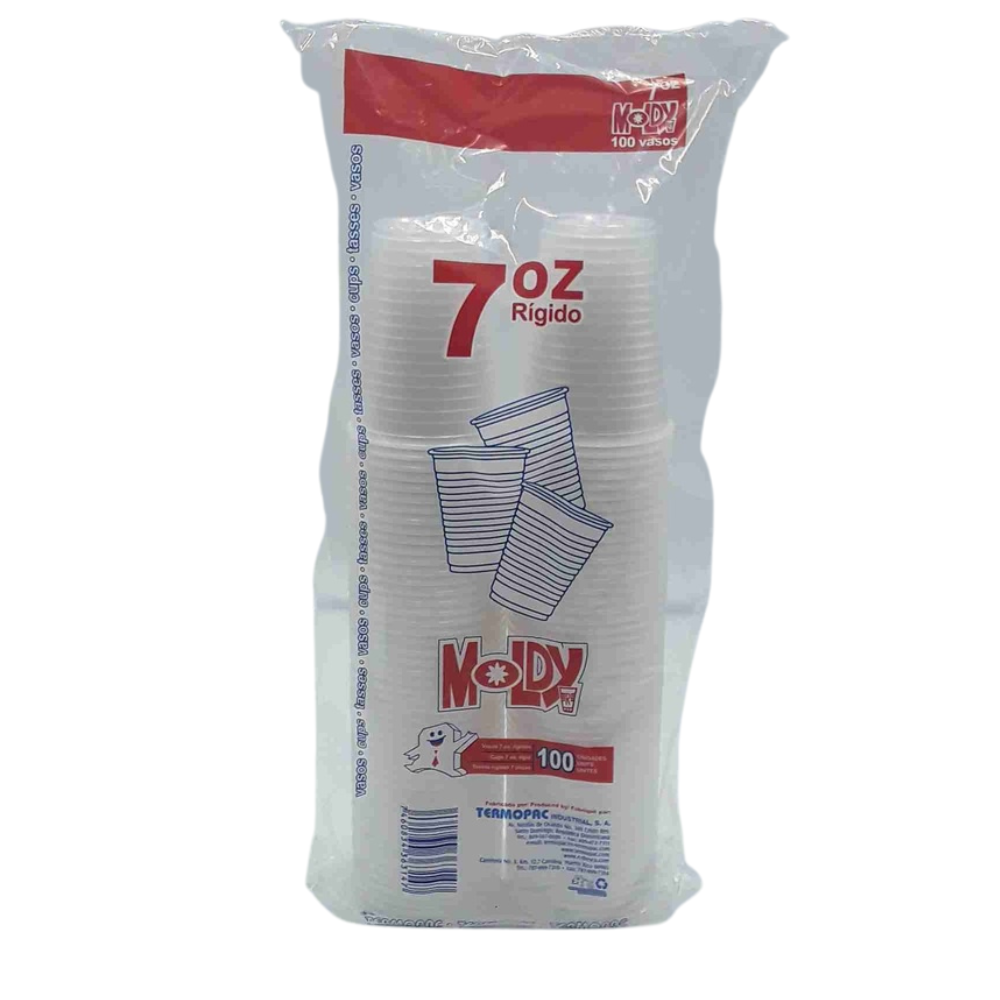 Moldy Rigid Plastic Cups 100 Units (7 oz) by Farmacias Savia