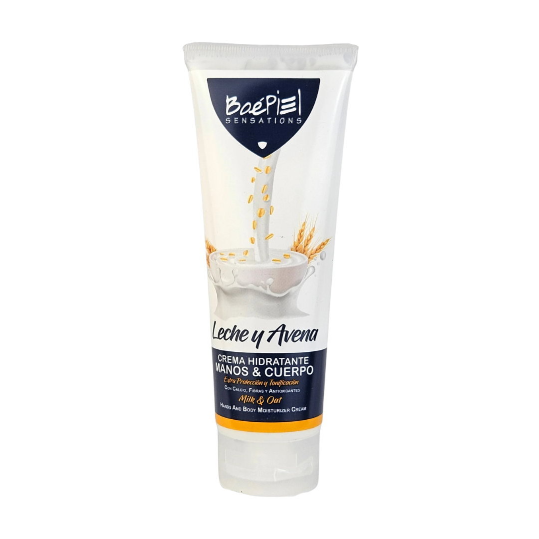 BoePiel Sensations Hand &amp; Body Moisturizer Cream – Milk &amp; Oats (8 oz) by Farmacias Savia