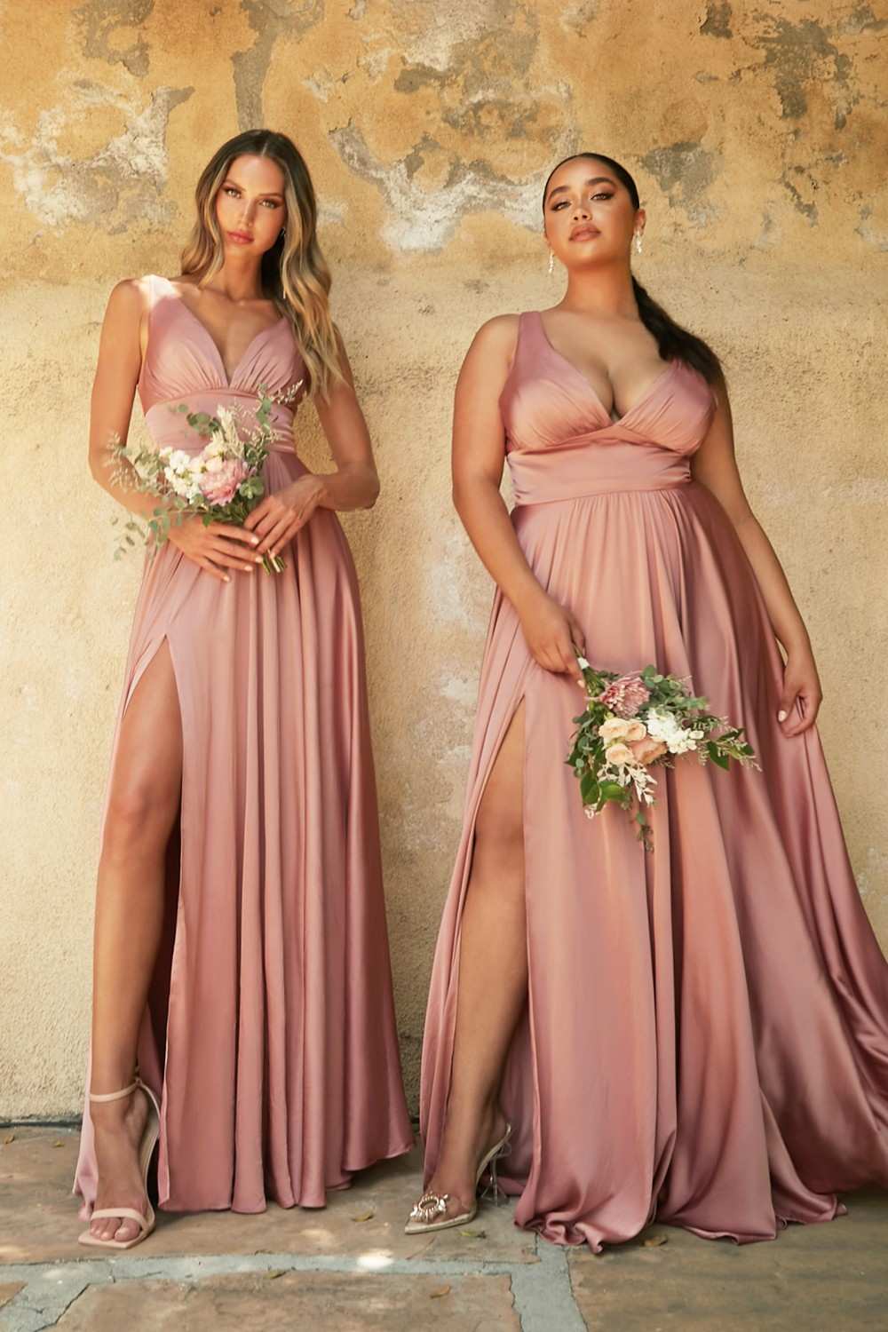 Cinderella Divine 7469W Long Formal A-Line Satin Dress by DiscountDressShop
