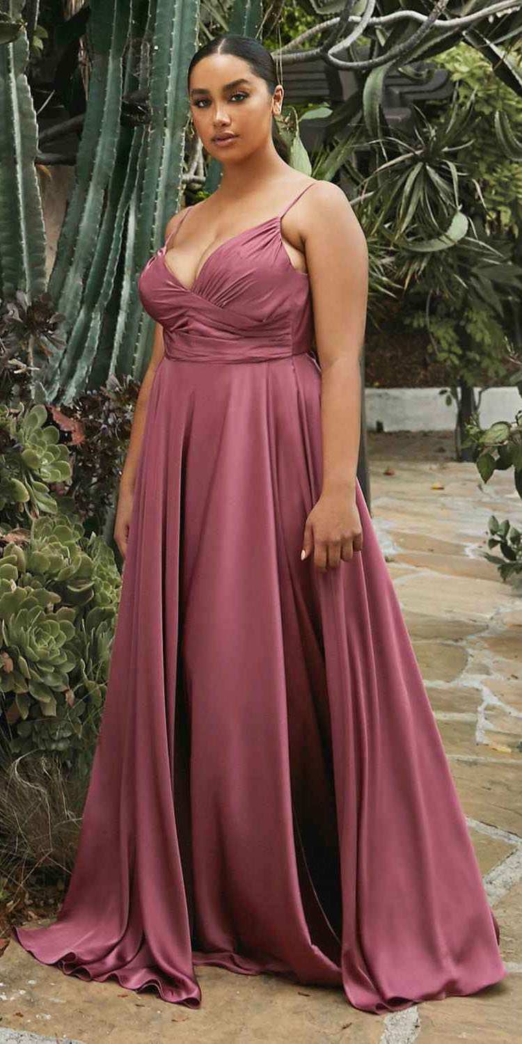 Cinderella Divine 7485C Sweetheart Neckline Soft Satin A-Line Formal Dress by DiscountDressShop