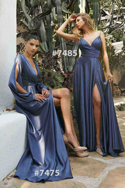 Cinderella Divine 7485C Sweetheart Neckline Soft Satin A-Line Formal Dress by DiscountDressShop