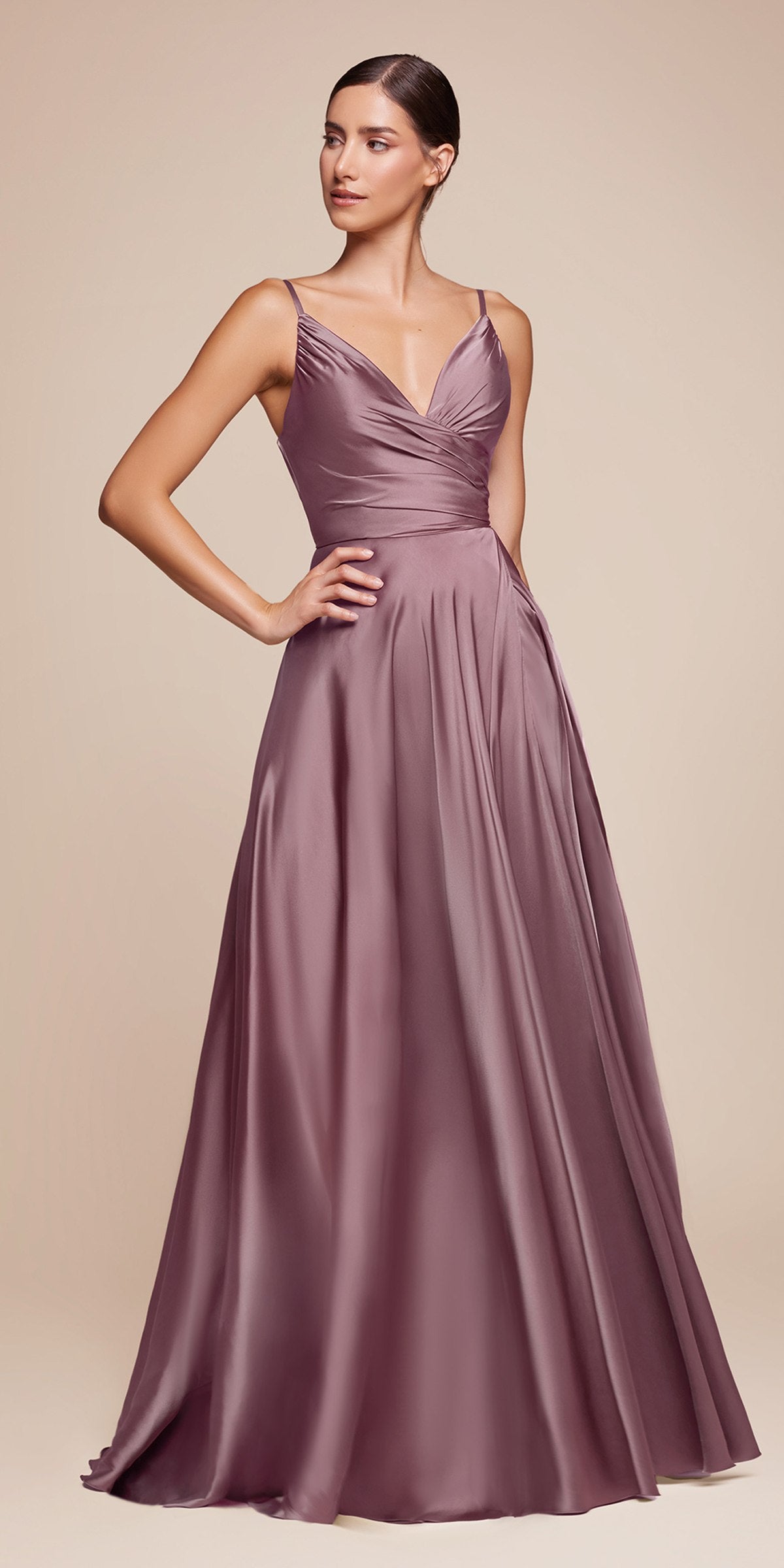 Cinderella Divine 7485C Sweetheart Neckline Soft Satin A-Line Formal Dress by DiscountDressShop