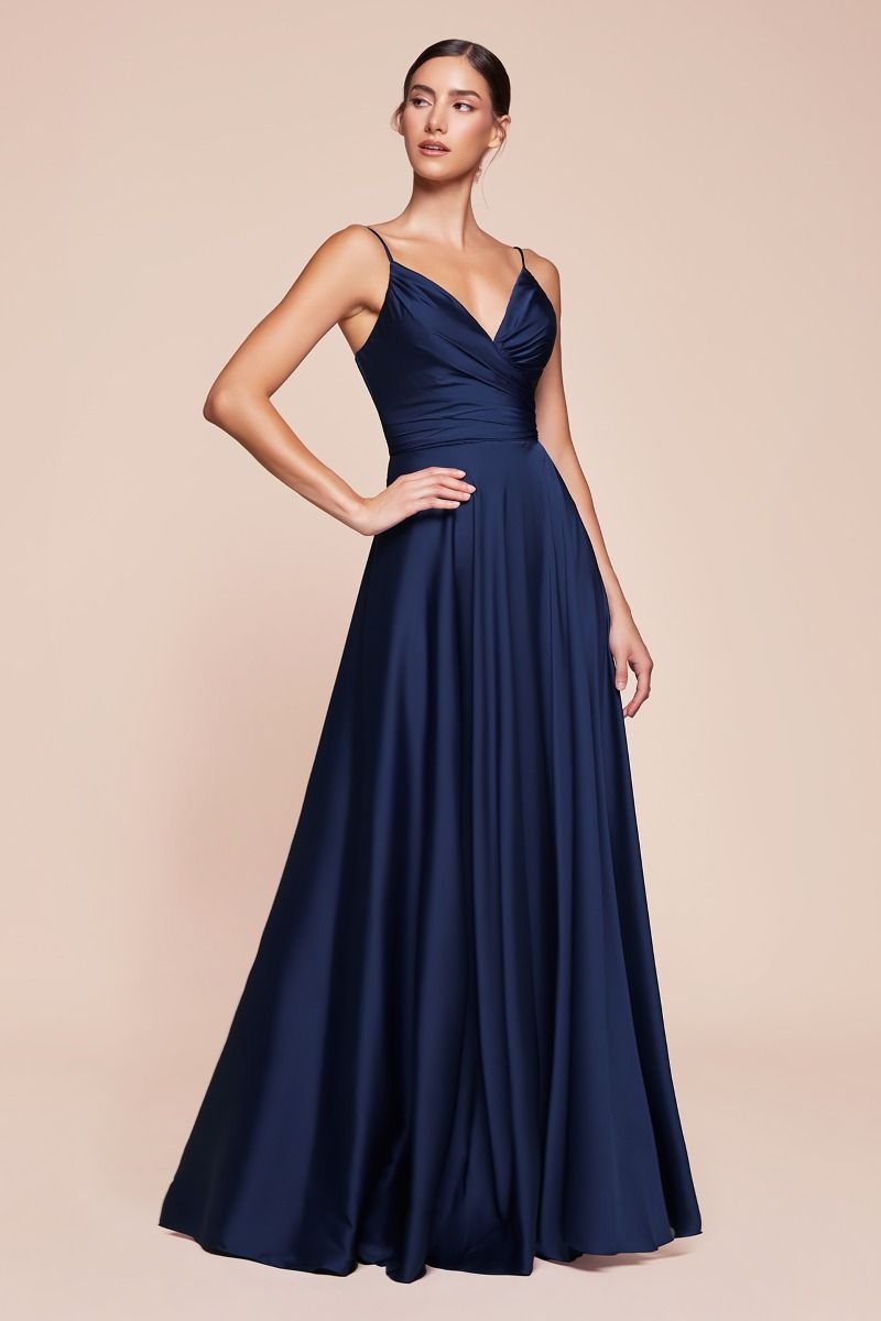 Cinderella Divine 7485C Sweetheart Neckline Soft Satin A-Line Formal Dress by DiscountDressShop
