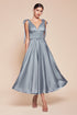 Ladivine 7499 Dress Tea Length Satin A-Line Dress by DiscountDressShop