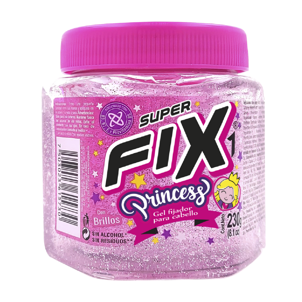 Super Fix Princess Glitter Hair Gel (8.1 oz) by Farmacias Savia
