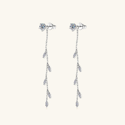 1.38 Carat Sparkala™ Pure Sterling Silver Leaf Earrings by Sparkala