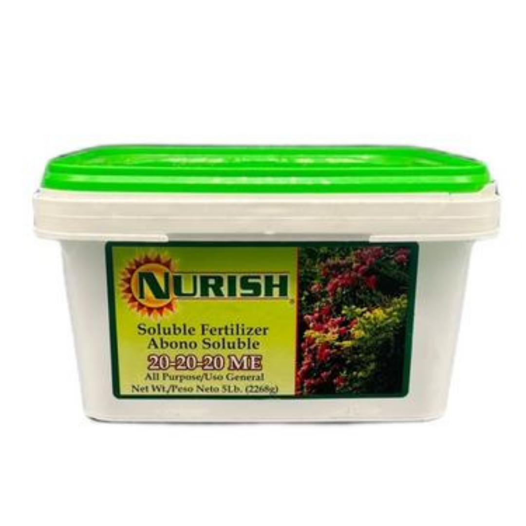 Nurish 20-20-20 Water Soluble All Purpose Fertilizer (5 lbs) by Farmacias Savia