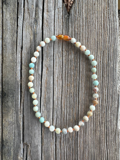 Natural Amazonite Gemstone || Beaded Necklace by CanyonLeaf