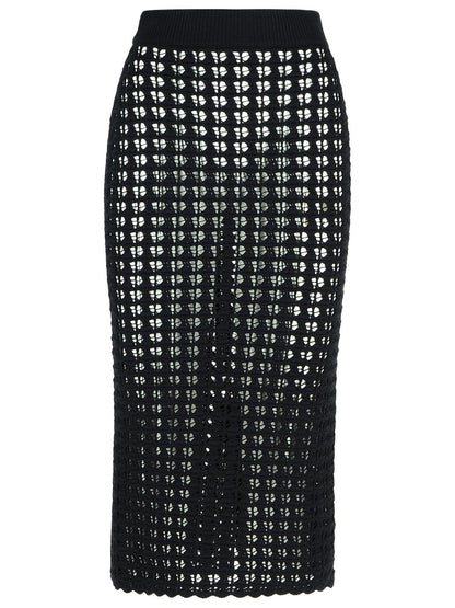 Dolce &amp; Gabbana Black Virgin Wool Skirt Women
