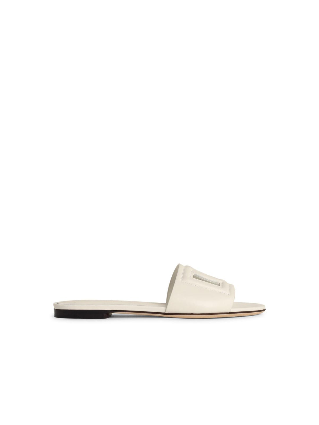 Dolce &amp; Gabbana White Leather Slippers Women by Luosophy