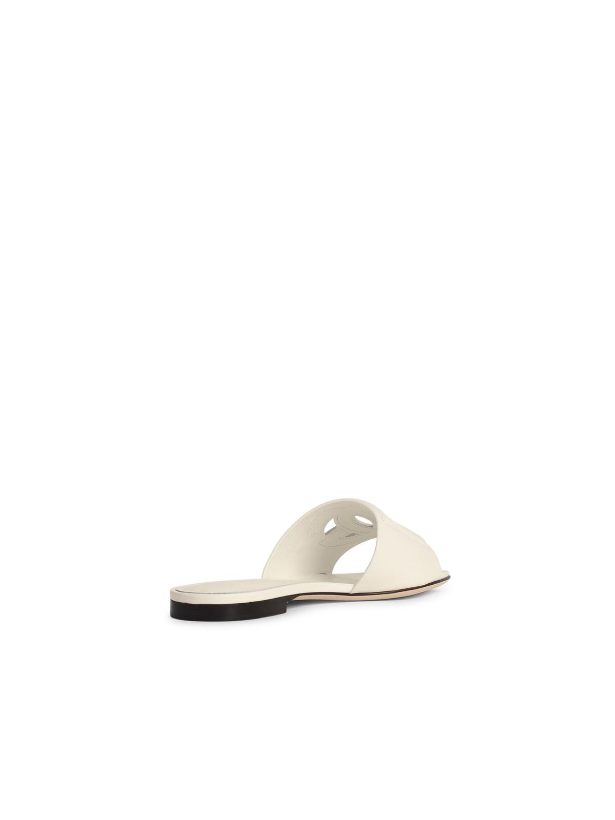 Dolce &amp; Gabbana White Leather Slippers Women by Luosophy