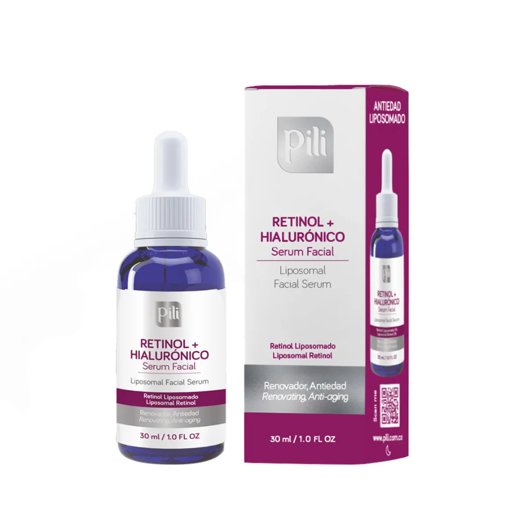 Pili Retinol + Hyaluronic Acid Liposomal Facial Serum (1oz) by Farmacias Savia
