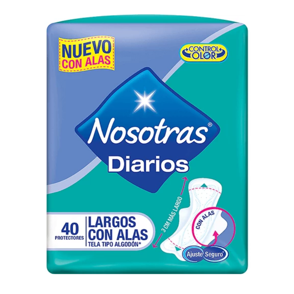 Nosotras Diarios Largos con Alas (40ct) by Farmacias Savia