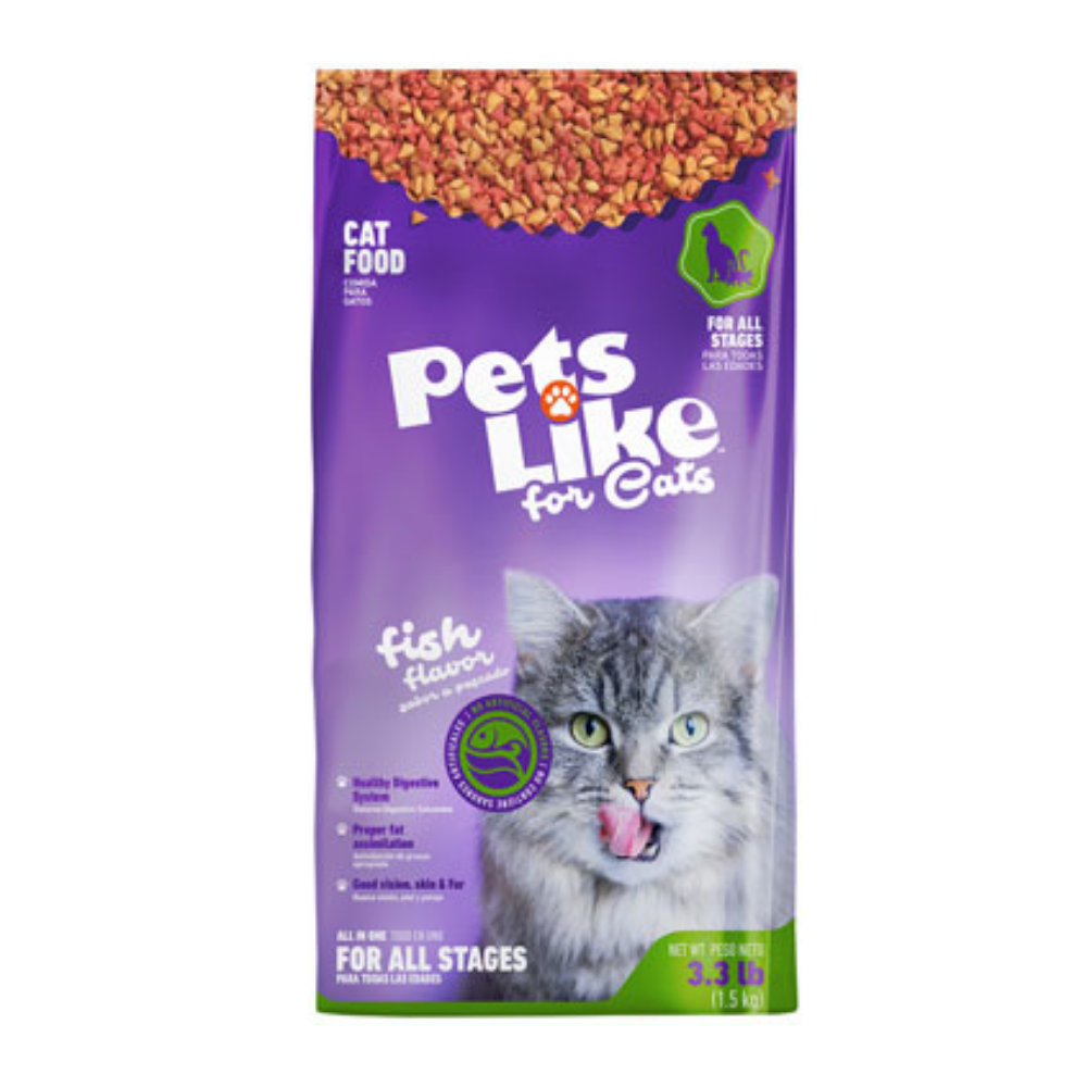 Pets Like for Cats Fish Flavor Dry Cat Food (3.3lbs) by Farmacias Savia