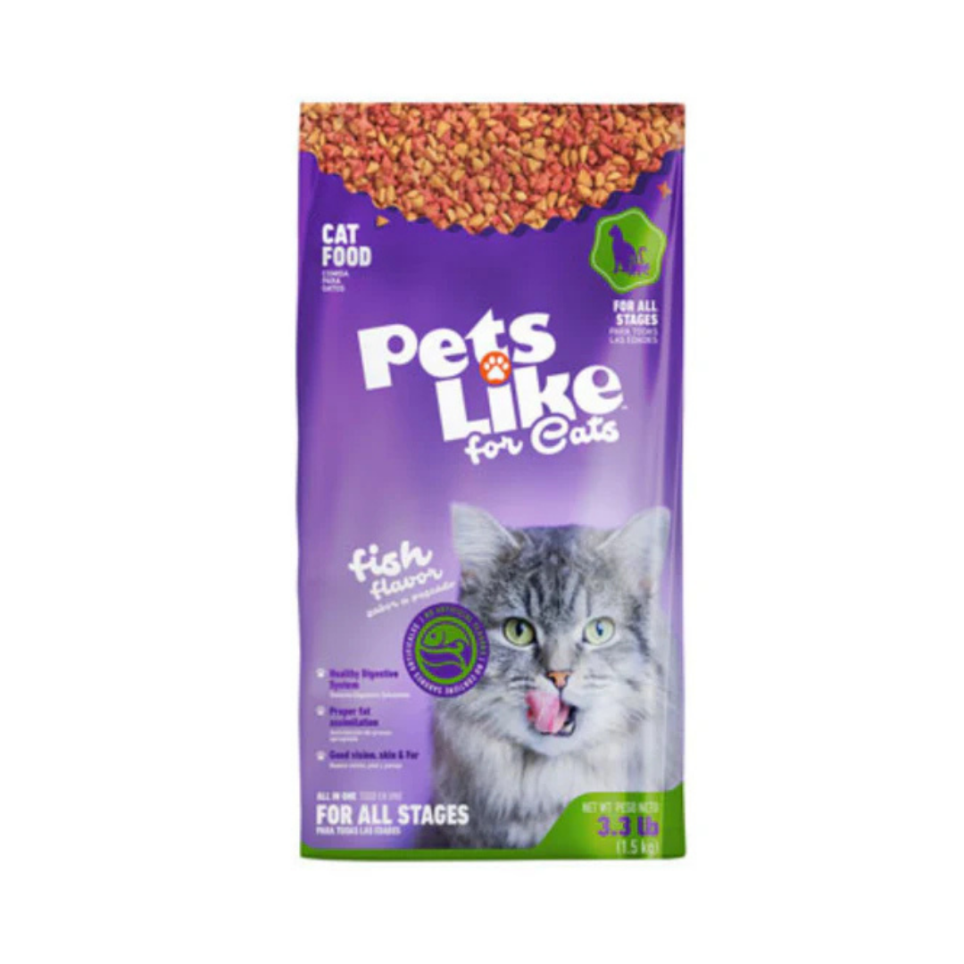 Pets Like Cats Complete Nutrition Fish Flavor for All Stages (3.3lb) by Farmacias Savia