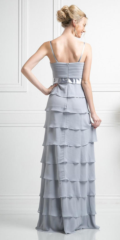 CLEARANCE - Cinderella Divine 7731 Long Tiered Skirt Layered Dress Jacket (Size M) by DiscountDressShop