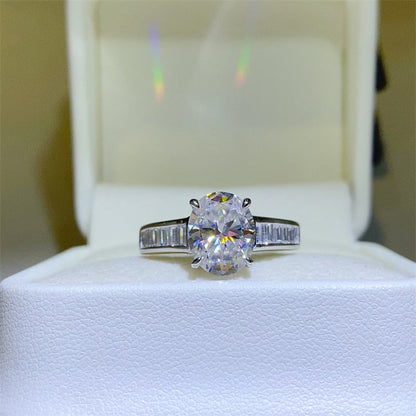 3 Carat Oval-Cut Sparkala™ Pure Sterling Silver Ring by Sparkala