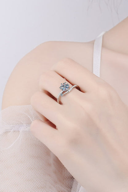 1 Carat Brilliant Round Cut Sparkala™ 925 Sterling Silver Bypass Ring by Sparkala