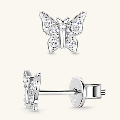 Sparkala™ Pure Sterling Silver Butterfly Stud Earrings by Sparkala