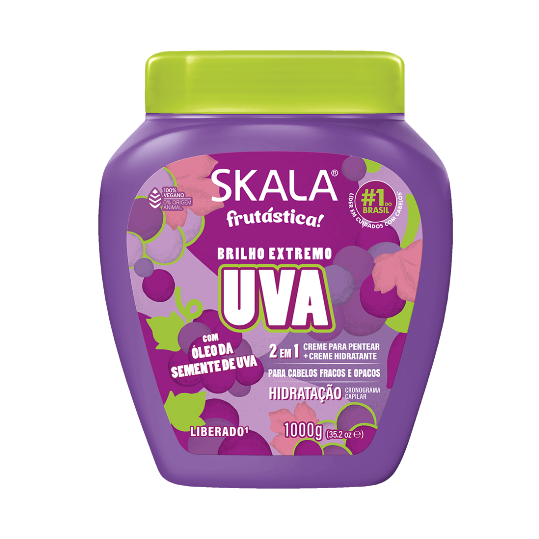 Skala Brasil Grape (Uva) 2-in-1 Hair Treatment Cream (35.2 oz) by Farmacias Savia