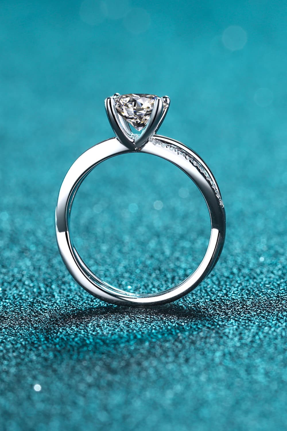 1 Carat Brilliant Round Cut Sparkala™ Crisscross Split Shank Ring by Sparkala