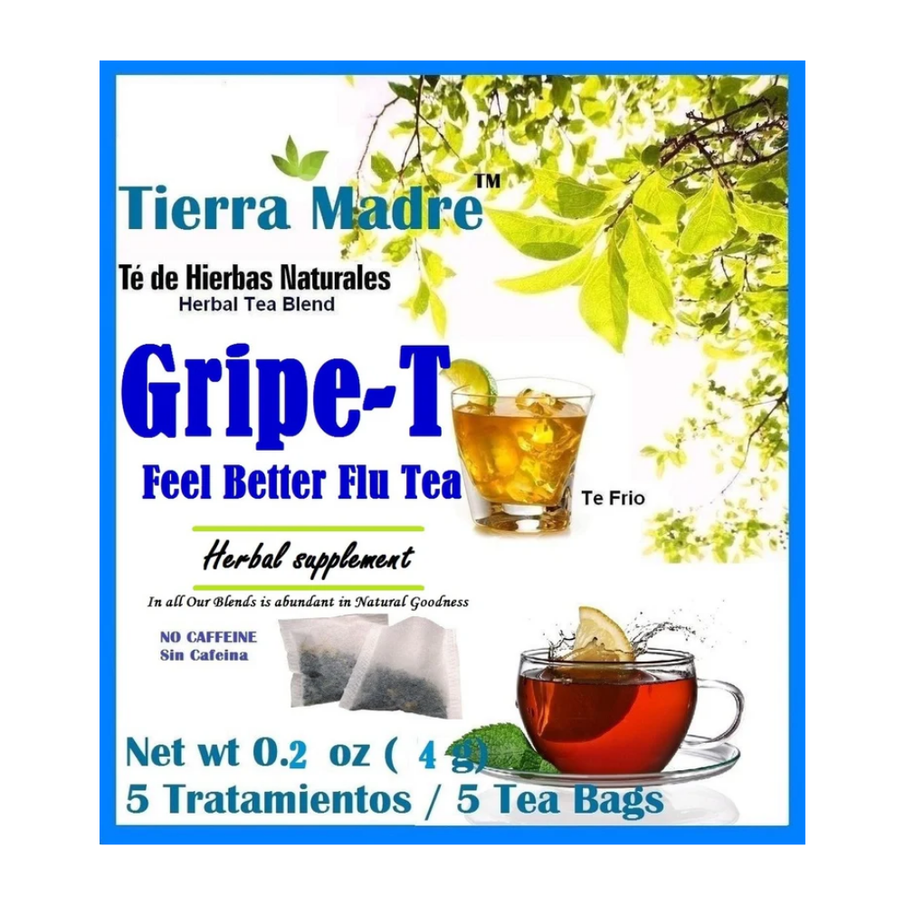 Tierra Madre Gripe-T Feel Better Flu Tea Herbal Supplement (5ct) by Farmacias Savia