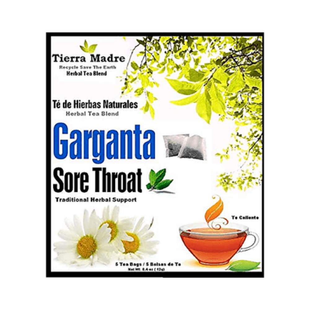 Tierra Madre Garganta Sore Throat Herbal Tea Supplement (5ct) by Farmacias Savia