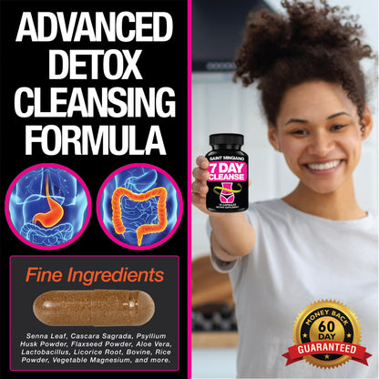 7 Day Cleanse Program | Colon Detox with Natural Laxative for Constipation &amp; Bloating by Saint Mingiano - Supplements &amp; Wellness Dedicated to Holistic Health