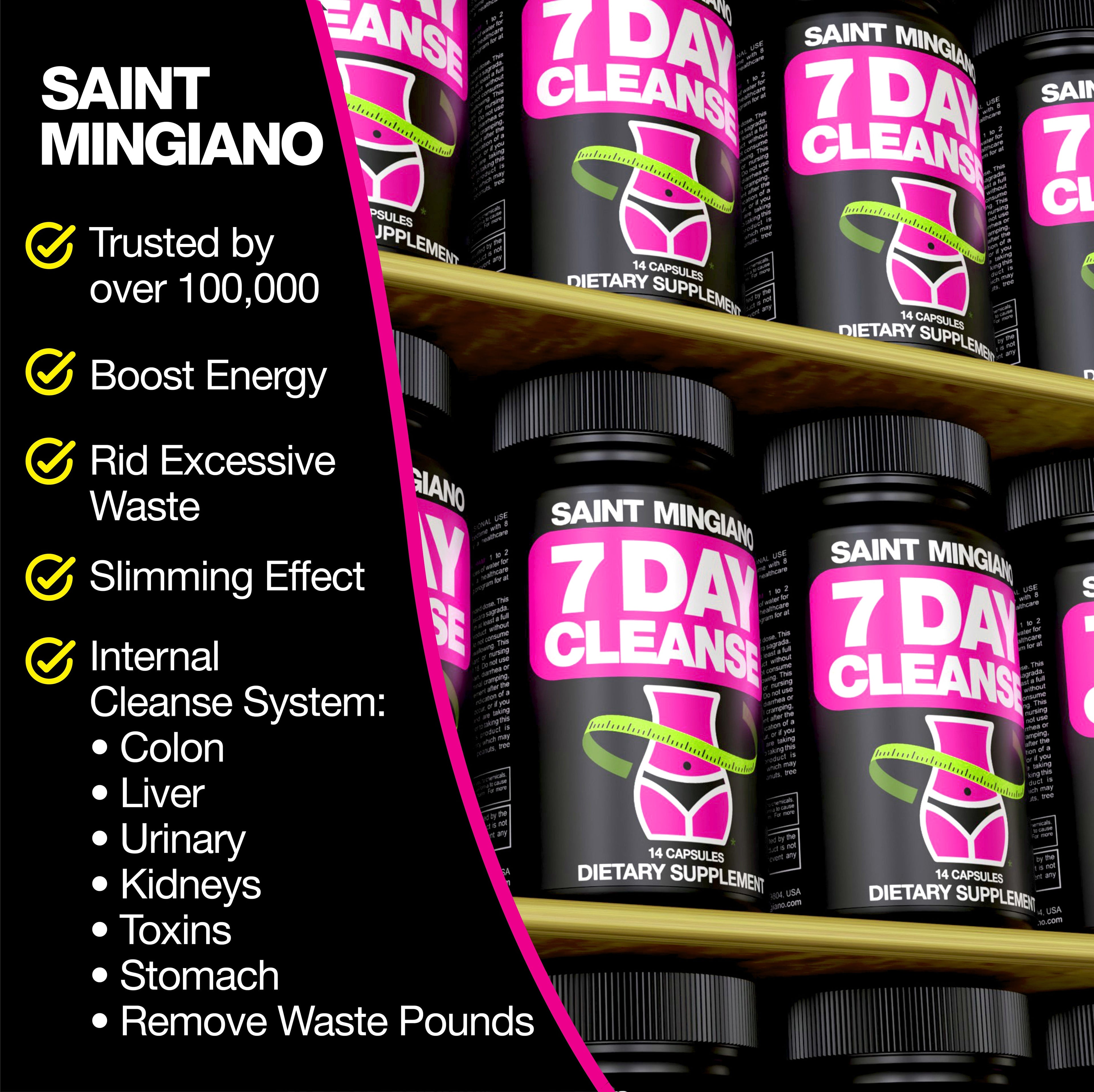 7 Day Cleanse Program | Colon Detox with Natural Laxative for Constipation &amp; Bloating by Saint Mingiano - Supplements &amp; Wellness Dedicated to Holistic Health