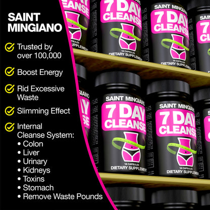 7 Day Cleanse Program | Colon Detox with Natural Laxative for Constipation &amp; Bloating by Saint Mingiano - Supplements &amp; Wellness Dedicated to Holistic Health