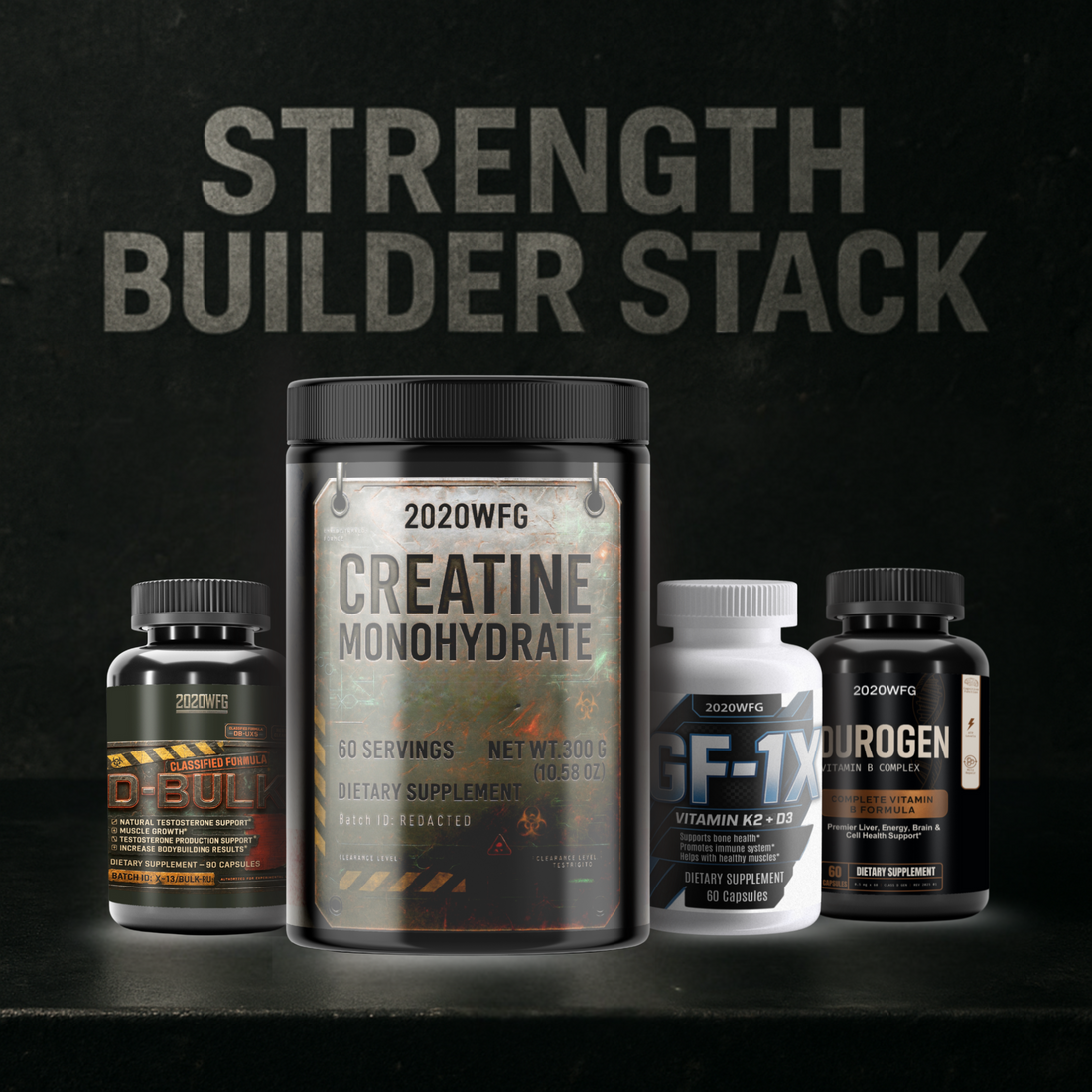 Strength Builder Stack – Powerlifting &amp; Muscle Performance Supplement Cycle by 2020WFG