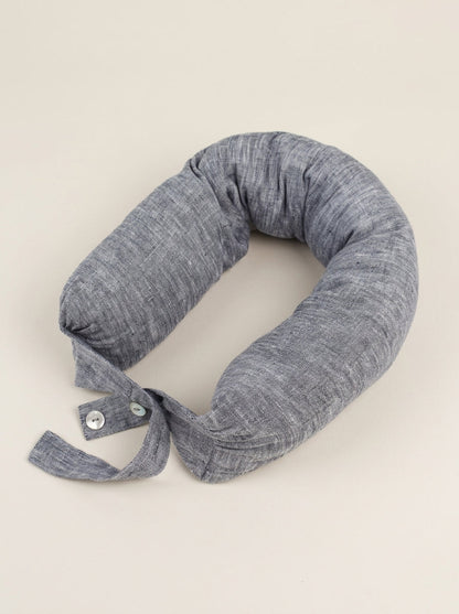 Linen Adjustable Neck Support Travel Pillow by LINTICO