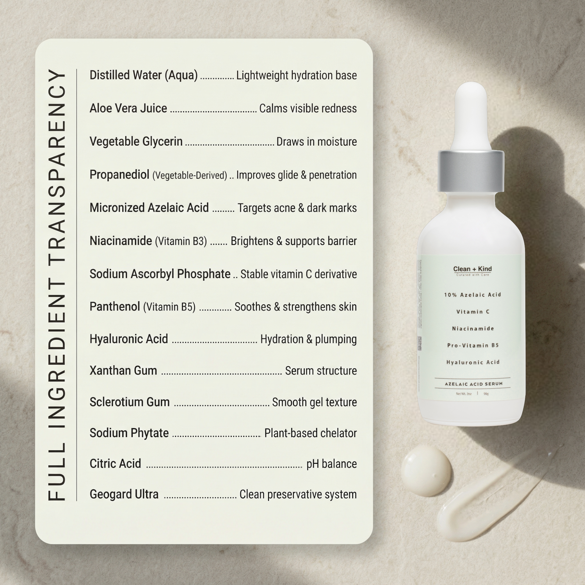 Azelaic Face Serum by Clean + Kind