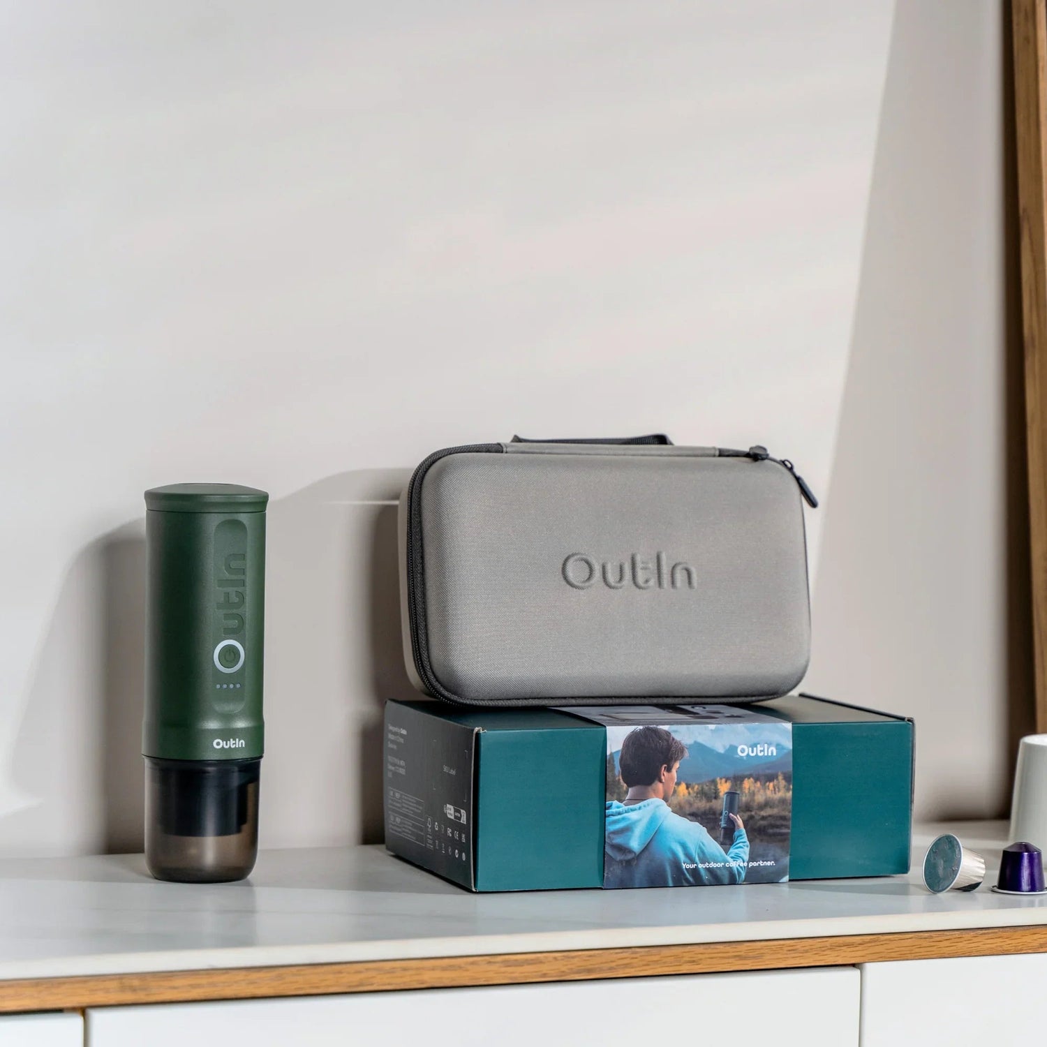 Traveler Espresso Gift Set (Forest Green) by OutIn