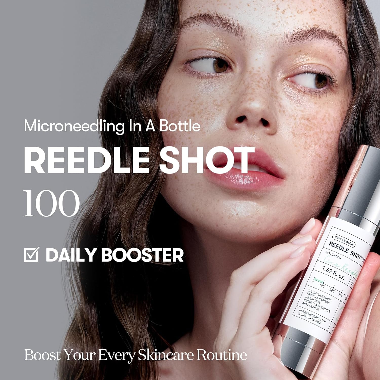 CICA Reedle Shot 100, Spicule Microneedling Serum for Pore Care &amp; Exfoliation, Exosome, Centella Asiatica for Glass Skin, Skin Texture, Korean Liquid Skin Booster (1.69 Fl Oz / 50Ml) by Korean Skin Care