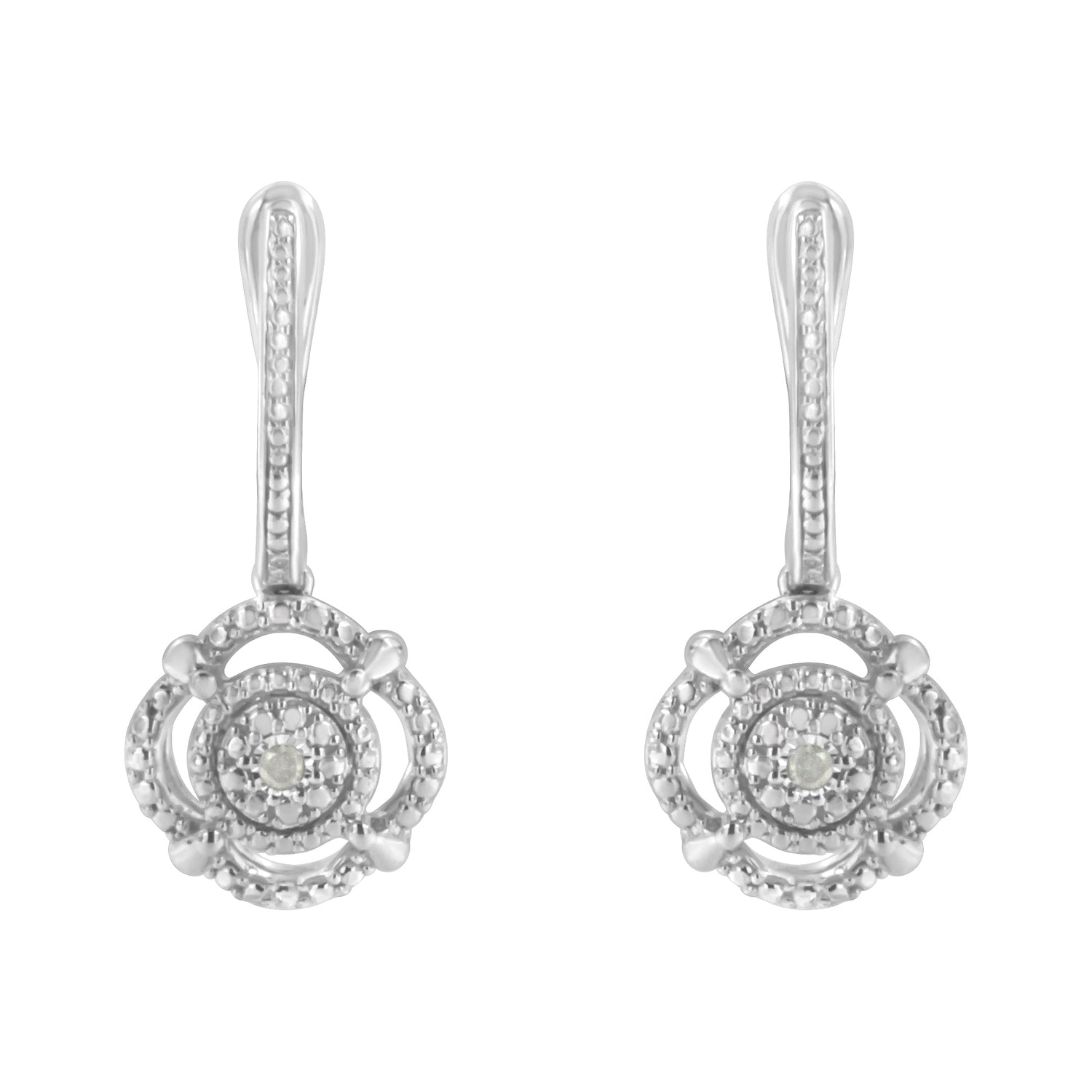 .925 Sterling Silver Miracle-Set Diamond Accent Drop and Dangle Earrings (I-J Color, I3 Clarity) by Bids.com
