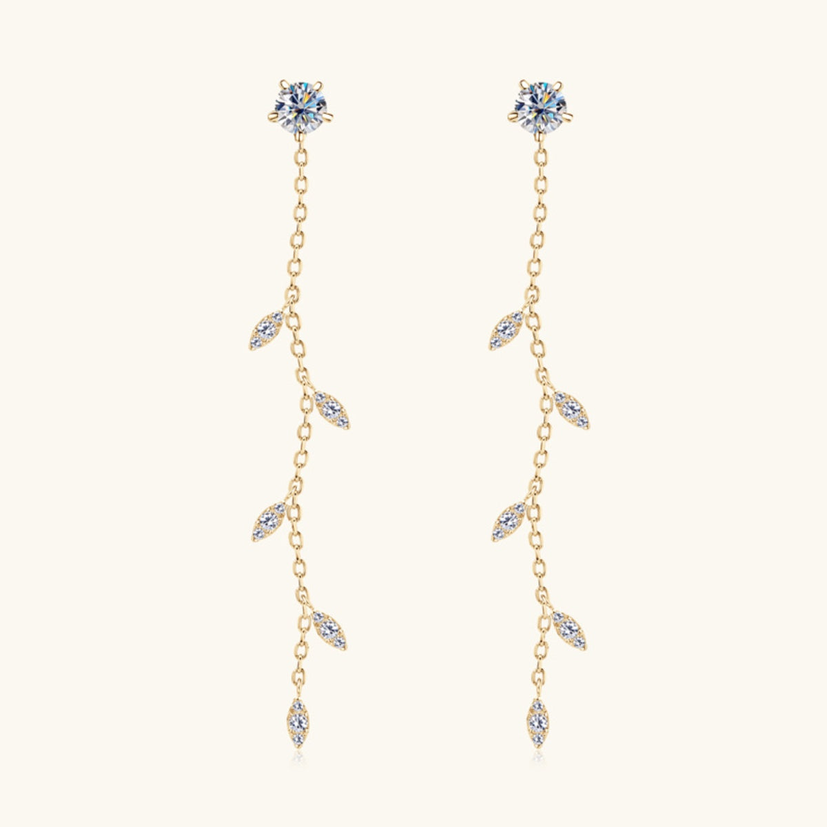 1.38 Carat Sparkala™ Pure Sterling Silver Leaf Earrings by Sparkala