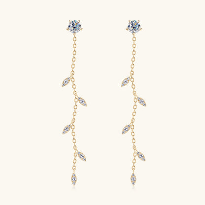 1.38 Carat Sparkala™ Pure Sterling Silver Leaf Earrings by Sparkala
