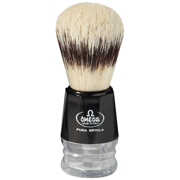 Omega Pig Bristles Shaving Brush Black Pure Brushes Natural Bristles 
